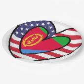 Amerikaanse Eritrese vlag Inner Heart USA Eritrea Papieren Bordje (Gekanteld)