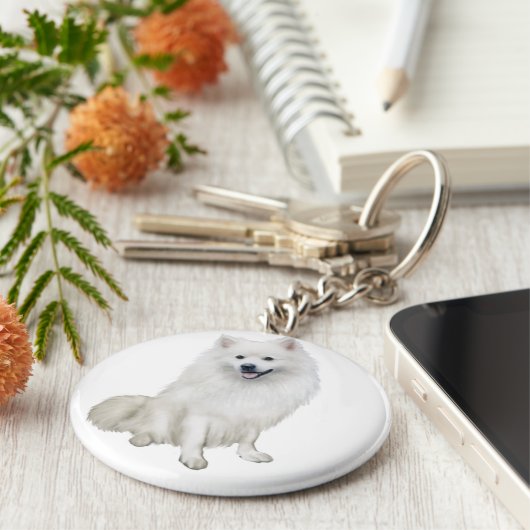 Amerikaanse Eskimo Dog (A) Sleutelhanger (Zijkant)