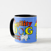 Amerikaanse Eskimo Dog Agility Gifts Mok (Voorkant links)