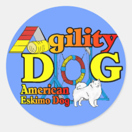 Amerikaanse Eskimo Dog Agility Gifts Ronde Sticker