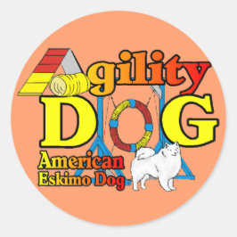 Amerikaanse Eskimo Dog Agility Gifts Ronde Sticker