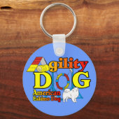 Amerikaanse Eskimo Dog Agility Gifts Sleutelhanger (Voorkant)