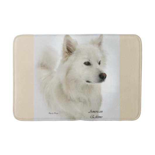 Amerikaanse Eskimo Dog Art Badmat (Voorkant)
