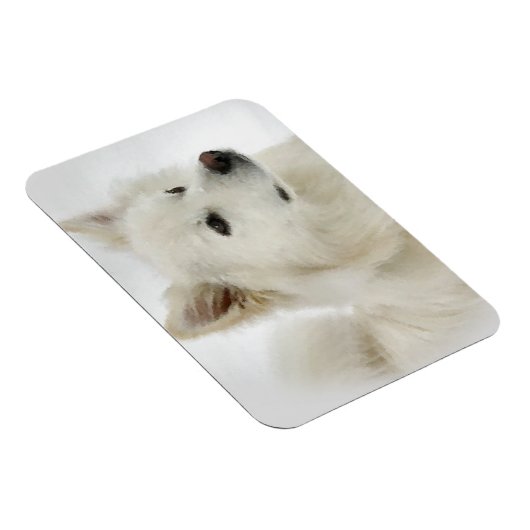 Amerikaanse Eskimo Dog Art Magneet (Rechterzijde)