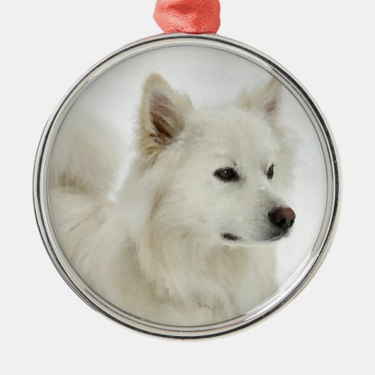 Amerikaanse Eskimo Dog Art Metalen Ornament (Voorkant)