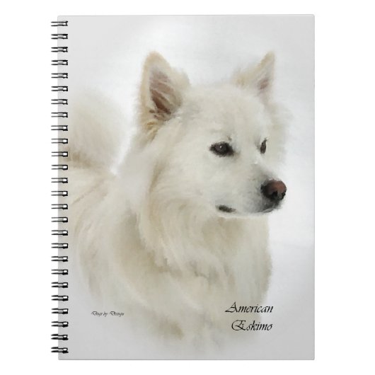 Amerikaanse Eskimo Dog Art Notitieboek (Voorkant)