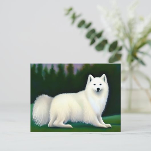Amerikaanse Eskimo Dog Briefkaart (Staand voorkant)