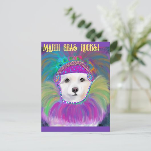 Amerikaanse Eskimo Dog Briefkaart (Staand voorkant)