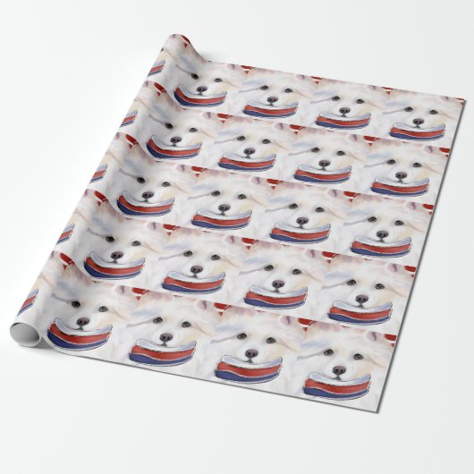 Amerikaanse Eskimo Dog Cadeaupapier (Uitgerold)