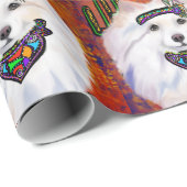 Amerikaanse Eskimo Dog Cadeaupapier (Rol Hoek)