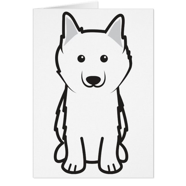 Amerikaanse Eskimo Dog Cartoon (Voorkant)