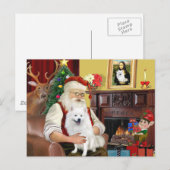 Amerikaanse Eskimo Dog Feestdagenkaart (Voorkant / Achterkant)