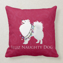 Amerikaanse Eskimo Dog Feliz Naughty Dog Kerstmis