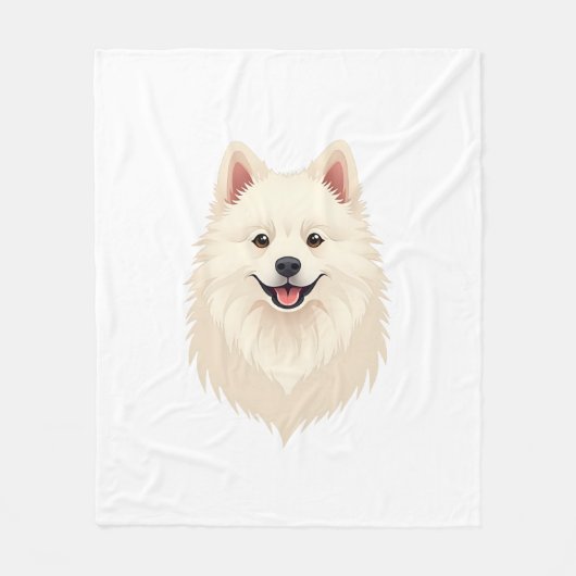 Amerikaanse Eskimo Dog Fleece Deken (Voorkant)