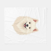 Amerikaanse Eskimo Dog Fleece Deken (Voorkant (Horizontaal))
