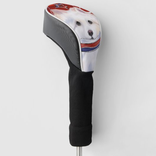 Amerikaanse Eskimo Dog Golfheadcover (Schuin)