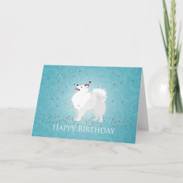 Amerikaanse Eskimo Dog Happy Birthday Design Kaart