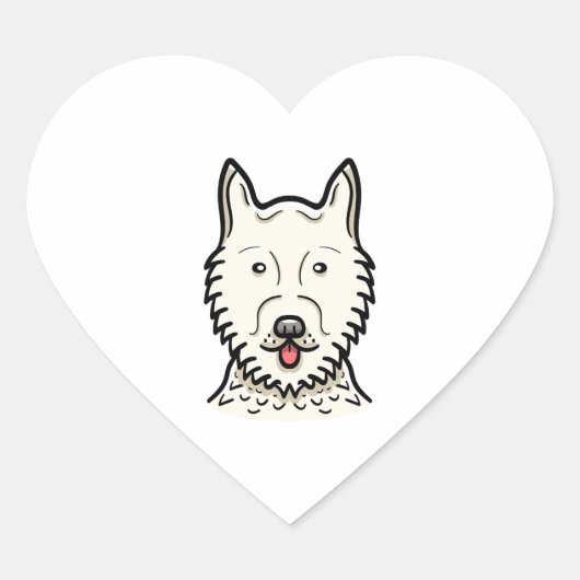Amerikaanse Eskimo Dog Hart Sticker (Voorkant)