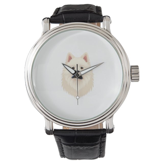 Amerikaanse Eskimo Dog Horloge (Voorkant)