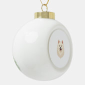 Amerikaanse Eskimo Dog Keramische Bal Ornament (Links)