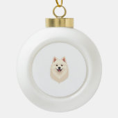 Amerikaanse Eskimo Dog Keramische Bal Ornament (Voorkant)