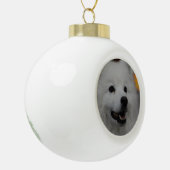 Amerikaanse Eskimo Dog Keramische Bal Ornament (Links)
