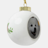 Amerikaanse Eskimo Dog Keramische Bal Ornament (Links)