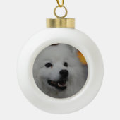 Amerikaanse Eskimo Dog Keramische Bal Ornament (Voorkant)