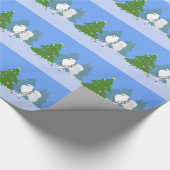 Amerikaanse Eskimo Dog - kerstboom decorteren Cadeaupapier (Hoek)