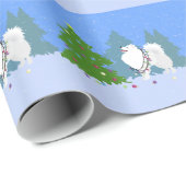 Amerikaanse Eskimo Dog - kerstboom decorteren Cadeaupapier (Rol Hoek)
