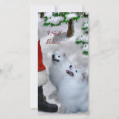 Amerikaanse Eskimo Dog kerstcadeaus Feestdagenkaart (Voorkant)