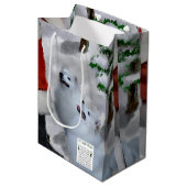 Amerikaanse Eskimo Dog kerstcadeaus Medium Cadeauzakje (Voorkant Gekanteld)