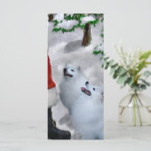 Amerikaanse Eskimo Dog Kerstmis (Staand voorkant)