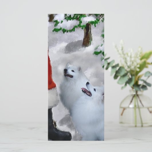 Amerikaanse Eskimo Dog Kerstmis (Staand voorkant)