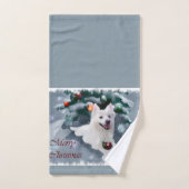Amerikaanse Eskimo Dog Kerstmis Bad Handdoek (Handdoek)