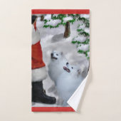Amerikaanse Eskimo Dog Kerstmis Bad Handdoek (Handdoek)