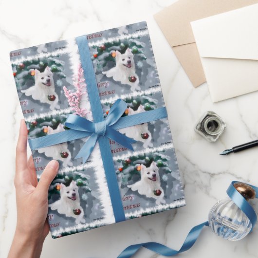 Amerikaanse Eskimo Dog Kerstmis Cadeaupapier (Geschenken)