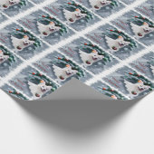 Amerikaanse Eskimo Dog Kerstmis Cadeaupapier (Hoek)