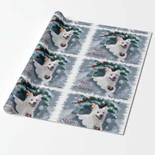 Amerikaanse Eskimo Dog Kerstmis Cadeaupapier