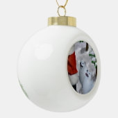 Amerikaanse Eskimo Dog Kerstmis Keramische Bal Ornament (Links)