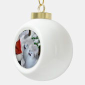 Amerikaanse Eskimo Dog Kerstmis Keramische Bal Ornament (Rechts)
