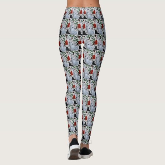 Amerikaanse Eskimo Dog Kerstmis Leggings (Achterkant)