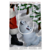 Amerikaanse Eskimo Dog Kerstmis Medium Cadeauzakje (Achterkant)