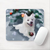 Amerikaanse Eskimo Dog Kerstmis Muismat (Met muis)