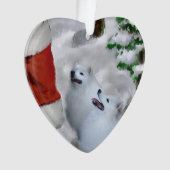 Amerikaanse Eskimo Dog Kerstmis Ornament (voorkant)