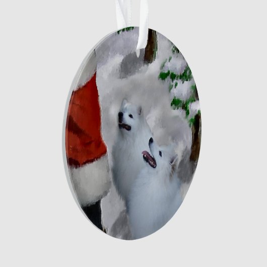 Amerikaanse Eskimo Dog Kerstmis Ornament (voorkant)