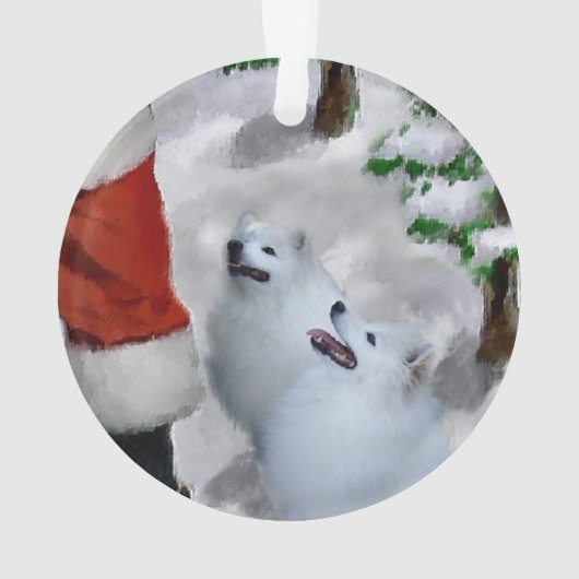 Amerikaanse Eskimo Dog Kerstmis Ornament (achterkant)