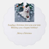 Amerikaanse Eskimo Dog Kerstmis Ornament Kaart (Achterkant)