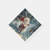 Amerikaanse Eskimo Dog Kerstmis Servet (Hoek)