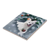 Amerikaanse Eskimo Dog Kerstmis Tegeltje (Zijkant)